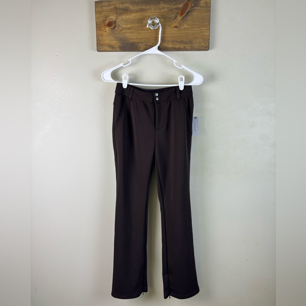 NEW WITH TAGS XXS Petite Anthropologie Brown Stretch Trouser Pants $138 retail